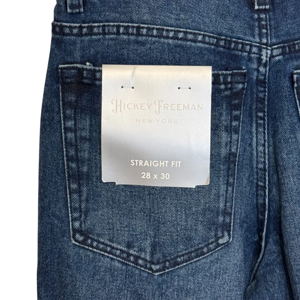 Hickey Freeman Womens Jeans Straight Fit Midnight Blue Denim Cotton 28X30 NWT